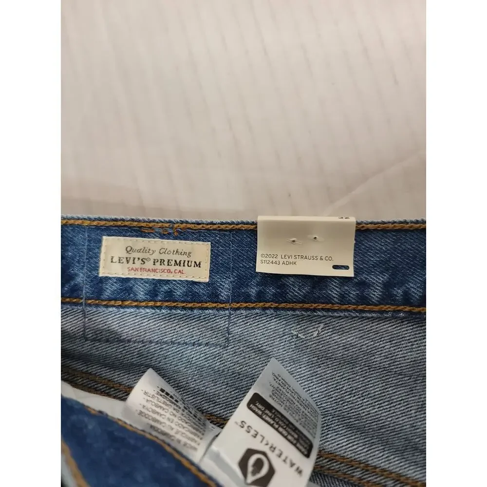 Levis Premium 501 Denim Shorts SZ 32 High Rise Button Fly Distressed Big E NEW